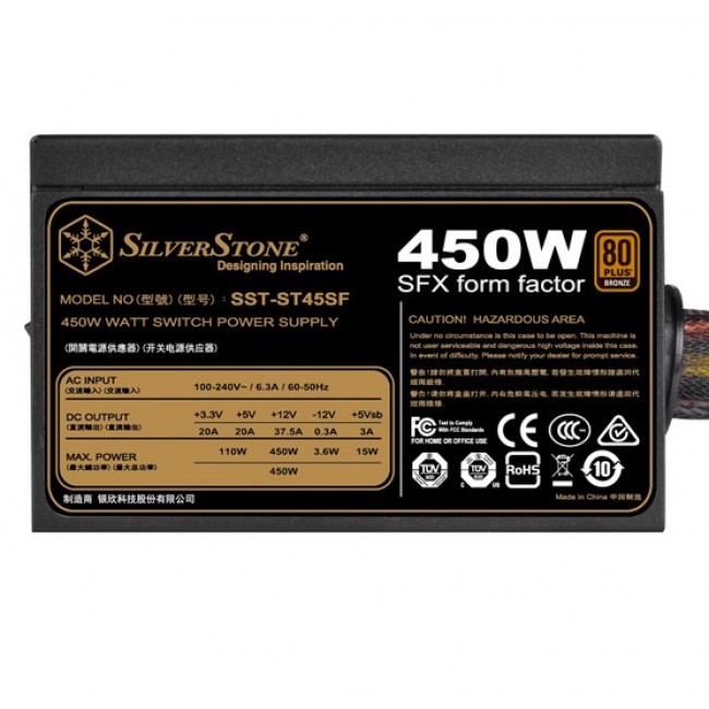 Silverstone ST45SF power supply unit 450 W 20+4 pin ATX SFX Black