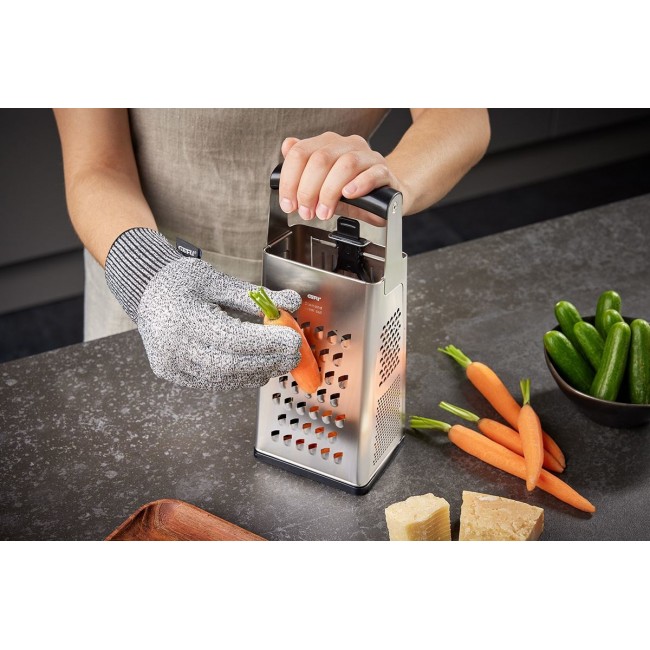 GEFU 10761 manual grater/spiralizer Box grater Black, Silver
