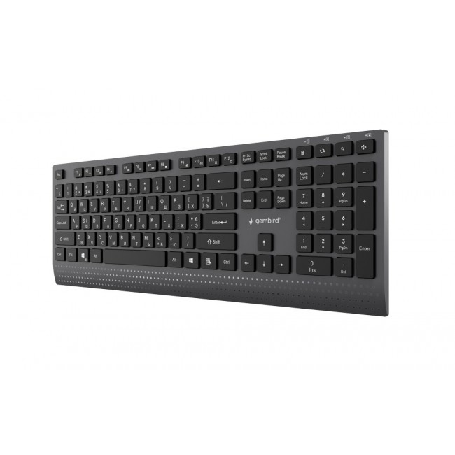 Gembird KB-MCH-06-CYRL Slim wired multimedia keyboard with Type-C adapter, Cyrillic layout, black