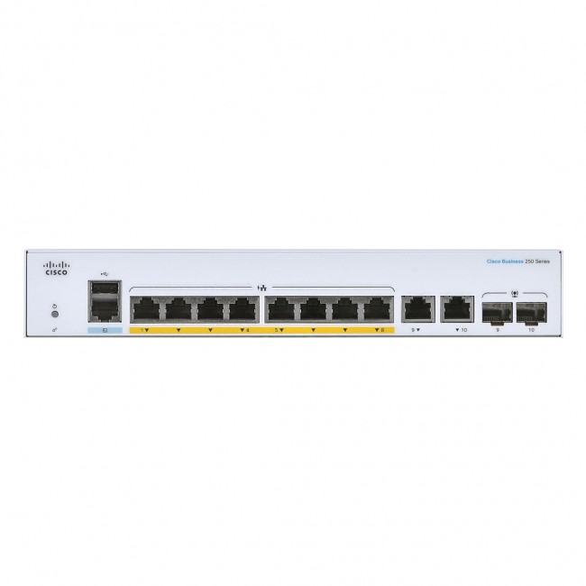 Cisco CBS250-8FP-E-2G-EU network switch Managed L2/L3 Gigabit Ethernet (10/100/1000) Silver