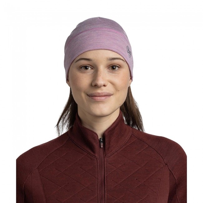 Buff Lightweight Merino Wool Beanie Hat Lilac