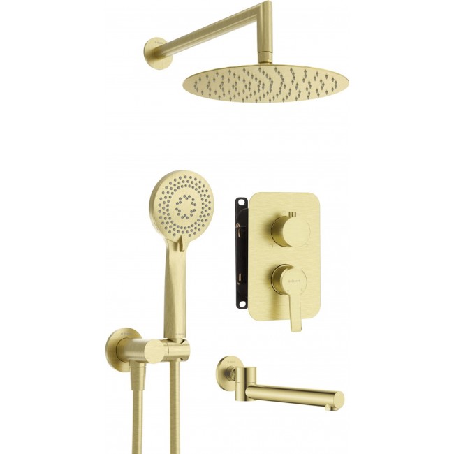Concealed shower set with bath spout