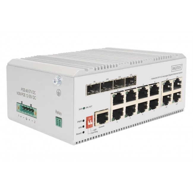 Digitus Industrial 8+4 L2 managed Gigabit Ethernet Switch Digitus Industrial 8+4 L2 managed Gigabit Ethernet Switch