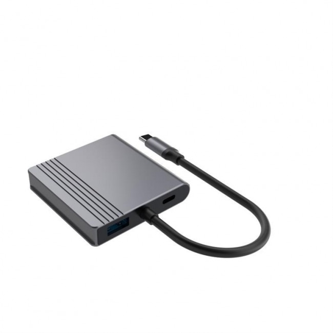 Gembird A-CM-COMBO3-04 interface hub USB Type-C 5000 Mbit/s Grey