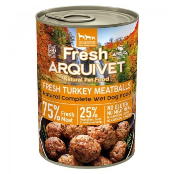 ARQUIVET Fresh Turkey Meatballs - wet dog food - 400g