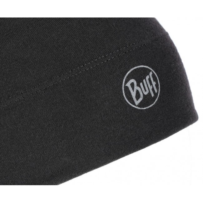 BUFF MERINO MIDWEIGHT BEANIE SOLID BLACK Cap.