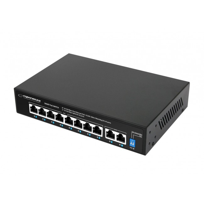 Esperanza ENS106 10-port Poe Switch 10/100 96W Esperanza ENS106 10-port Poe Switch 10/100 96W
