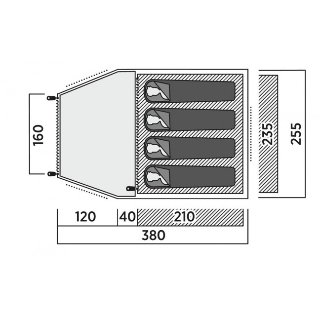 Easy Camp Kinn 4 Green Dome/Igloo tent
