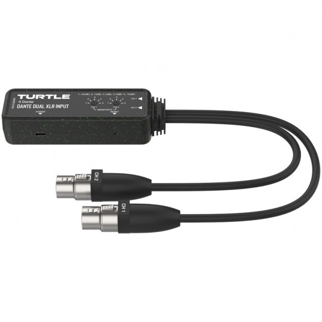 Turtle Dual XLR Input - two-channel analogue XLR to Dante digital audio adapter Turtle Dual XLR Input - two-channel analogue XLR to Dante digital audio adapter