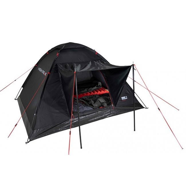High Peak Beaver 3 Black, Red Pyramid tent 10320