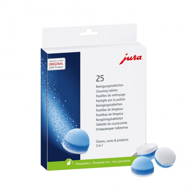 Jura 3-phase cleaning tablets 25 pcs. Jura 3-phase cleaning tablets 25 pcs.