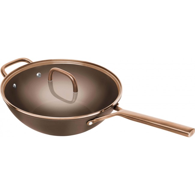 ZWILLING MILANO Wok z pokrywką 30 cm brązowy