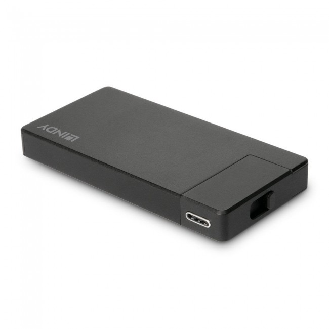 Lindy DST-Micro, USB-C Laptop Micro Docking Station with 4K Support and 100W Pass-Through Charging