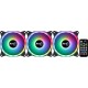 Aerocool DUO12PRO Kit 3xFan 12cm ARGB LED Dual Ring Antivibration 6 Pins Black