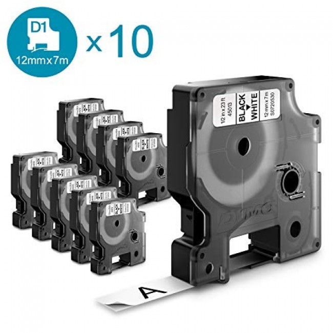 DYMO D1 Multi Pack - 12mm x 7m - Black on White
