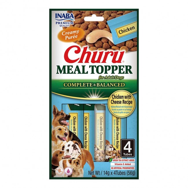 INABA Churu Meal Topper Chicken with cheese - dog treat - 4 x 14g INABA Churu Meal Topper Chicken with cheese - dog treat - 4 x 14g