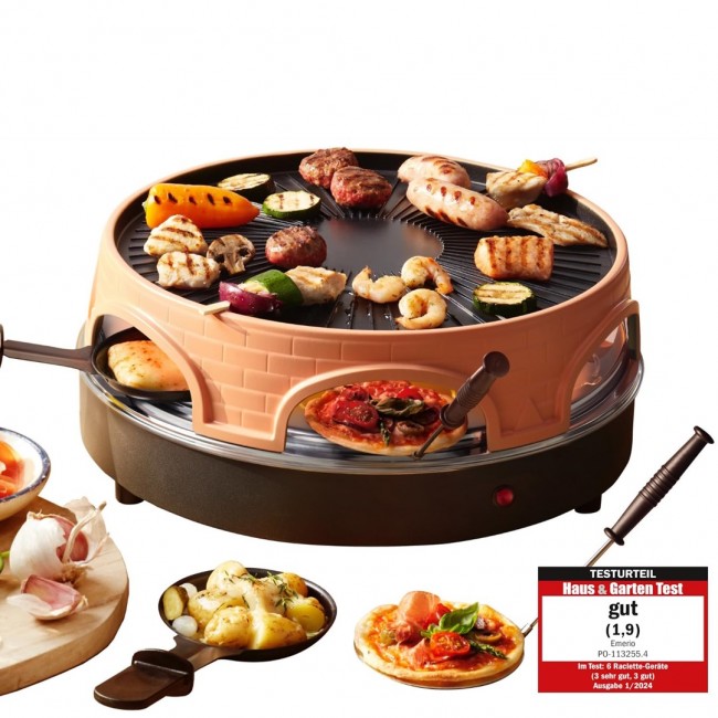 Emerio PO-113255.4 raclette grill 1500 W Black, Brown