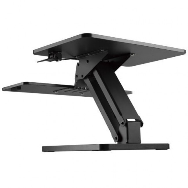 Maclean Desktop Stand for Keyboard, Monitor or Laptop, Gas Spring, Standing Up, Black, MC-882