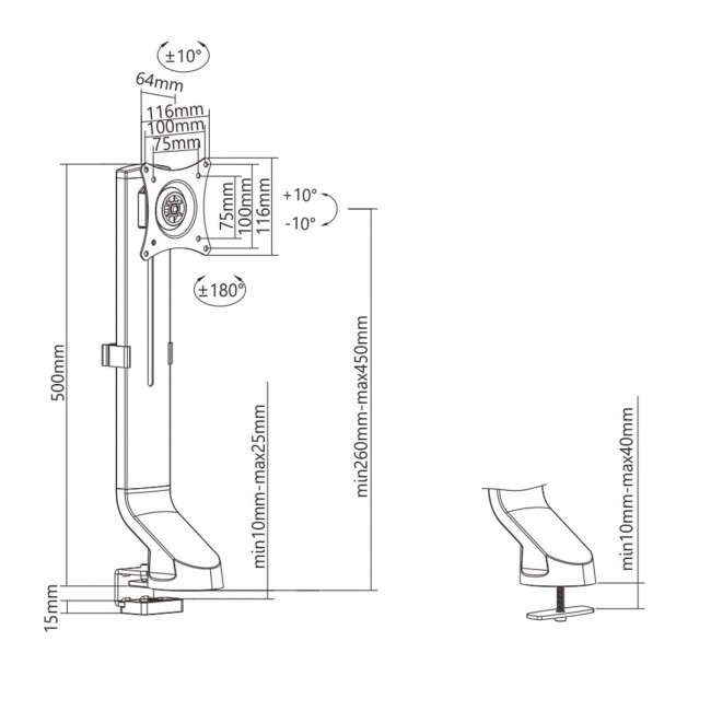 Maclean Monitor Desk Mount 17