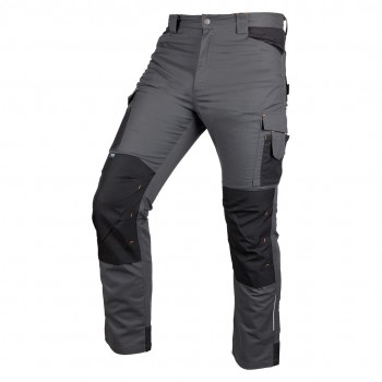 Spodnie robocze Mix&Match, Canvas, wzmocnienia z Cordury, szaro-czarne, rozmiar XL