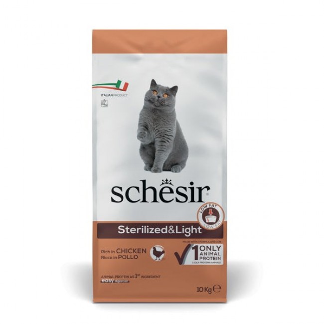 SCHESIR Adult Sterilized & Light Rich in chicken - dry cat food - 10kg SCHESIR Adult Sterilized & Light Rich in chicken - dry cat food - 10kg