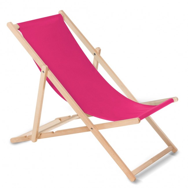 Classic beech deckchair GreenBlue GB183 pink