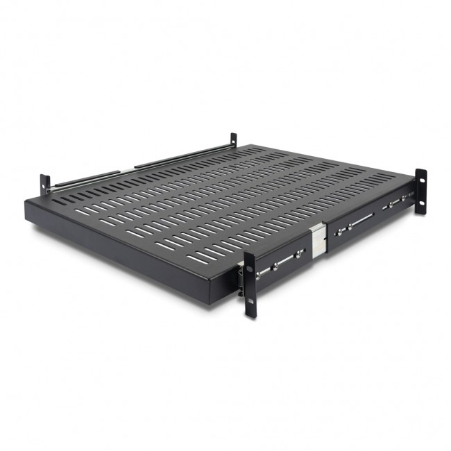 StarTech.com 2U Sliding Server Rack Mount Shelf - 20 to 30in Adjustable Mounting Depth - Vented - 50lb - Heavy Duty Universal 19 Rack Shelf for Equipment Rack - 24in Deep