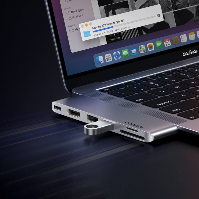 Ugreen 80856 laptop dock/port replicator 2 x USB 3.2 Gen 2 (3.1 Gen 2) Type-C Aluminium