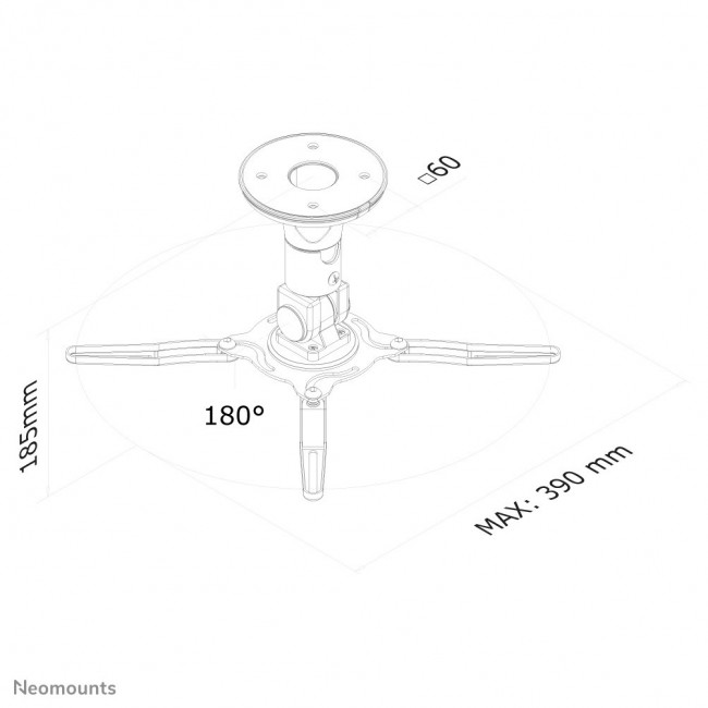 Neomounts BEAMER-C50 Beamer ceiling mount - h 18,5 cm - full motion Neomounts BEAMER-C50 Beamer ceiling mount - h 18,5 cm - full motion