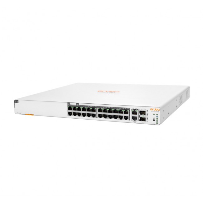 Hewlett Packard Enterprise Aruba Instant On 1960 24G 20p Class4 4p Class6 PoE 2XGT 2SFP+ 370W Managed L2+ Gigabit Ethernet (10/100/1000) Power over Ethernet (PoE) 1U White