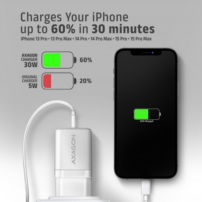 Axagon ACU-PD30W wall charger 1x QC3.0/AFC/FCP/PD type-C 30W white Mobile phone, Smartphone, Smartwatch, Tablet, Universal AC Fast charging Indoor Axagon ACU-PD30W wall charger 1x QC3.0/AFC/FCP/PD type-C 30W white Mobile phone, Smartphone, Smartwatch, Tablet, Universal AC Fast charging Indoor