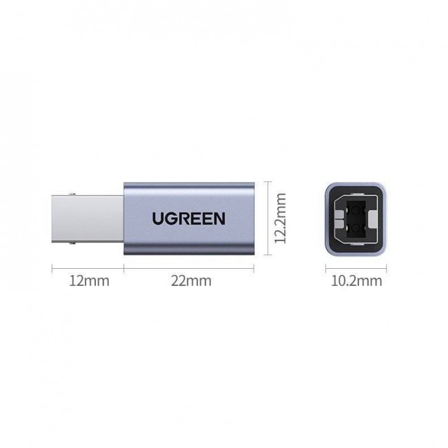 Ugreen USB Type-C to USB Type-B adapter (grey) Ugreen USB Type-C to USB Type-B adapter (grey)