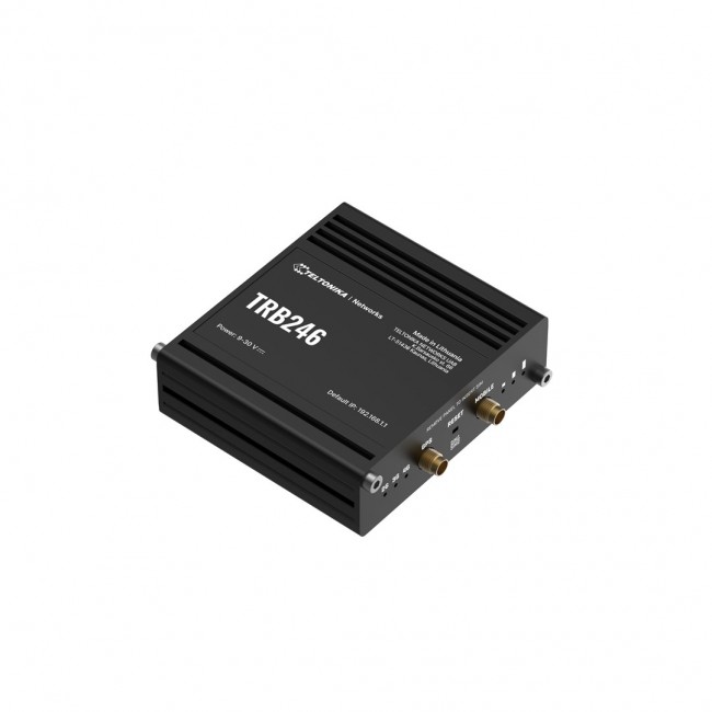 Teltonika Industrial router, IoT LTE gateway TRB246 Cat 4, 1x RJ45 100Mb/s, IP30 Teltonika Industrial router, IoT LTE gateway TRB246 Cat 4, 1x RJ45 100Mb/s, IP30