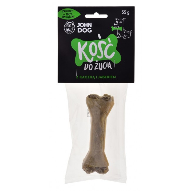 JOHN DOG Chewing bone with duck and apple - dog chew - 12 cm JOHN DOG Chewing bone with duck and apple - dog chew - 12 cm