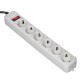 Gembird SPG6-B-10C Surge protector, 6 Schuko sockets, 3m, grey