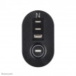 Neomounts DS22-840BL6 Desk socket with clamp and USB-C and USB-A ports - Quick charge