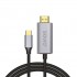 USB-C to HDMI 2.0B cable, 2m, silver / black, gold tips, SAVIO CL-171