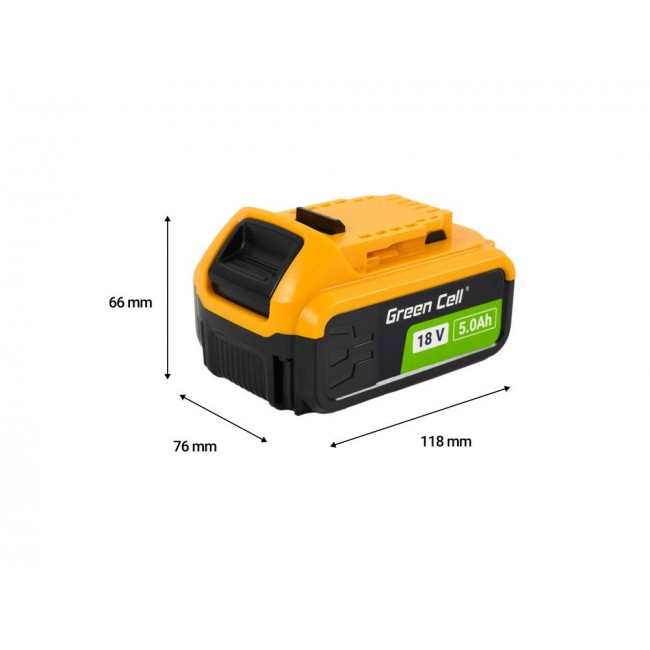 Green Cell Battery for DeWalt XR 18V 5Ah Power Tool Battery DCB184