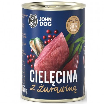 JOHN DOG Berry Line Adult Veal with cranberries - wet dog food - 800g