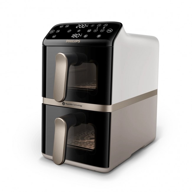 Philips 4000 series NA462/80 fryer Double 10 L Stand-alone 2750 W Hot air fryer Black, Gold, Grey