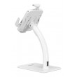 Manhattan Desktop Kiosk Stand (Anti theft) for Tablet and iPad, Universal, 360 Rotation, Tilt +20 to -110 , White, Lockable, Countertop Holder for 7.9
