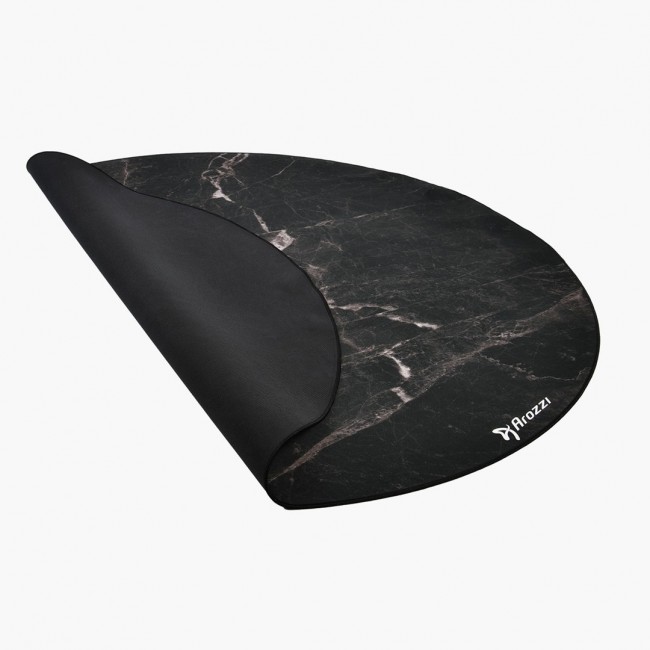 Arozzi Zona Round Floor Pad Black, Marble colour Microfibre, Rubber