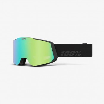 100% SNOWCRAFT Goggle winter sport goggles Black Unisex Green, Mirror, Turquoise Cylindrical(flat) lens