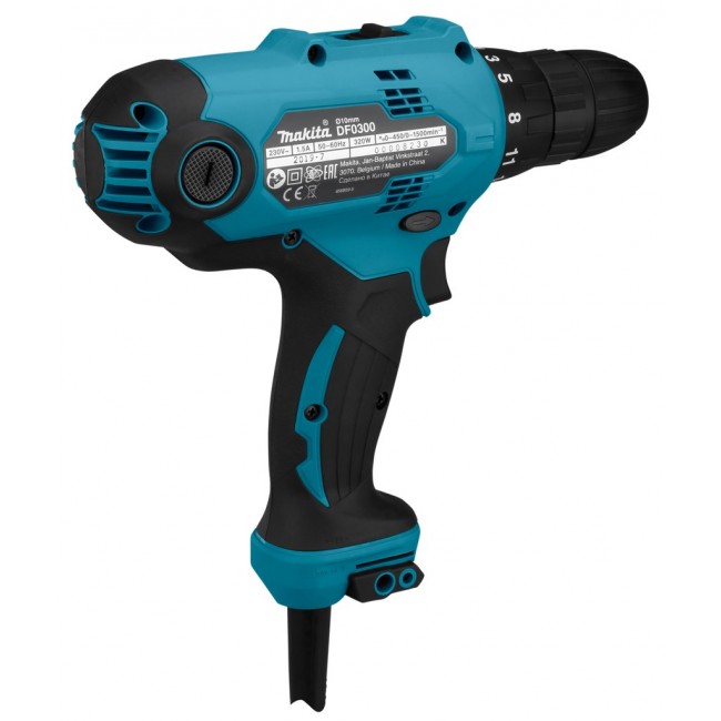 Makita DF0300 drill 1500 RPM Keyless 1.2 kg Black, Blue