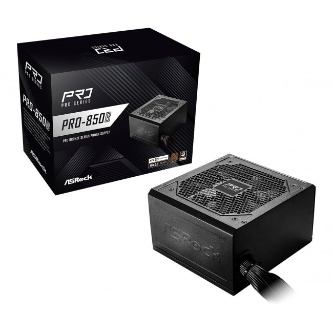 Asrock PRO-850B power supply unit 850 W 24-pin ATX ATX Black Asrock PRO-850B power supply unit 850 W 24-pin ATX ATX Black