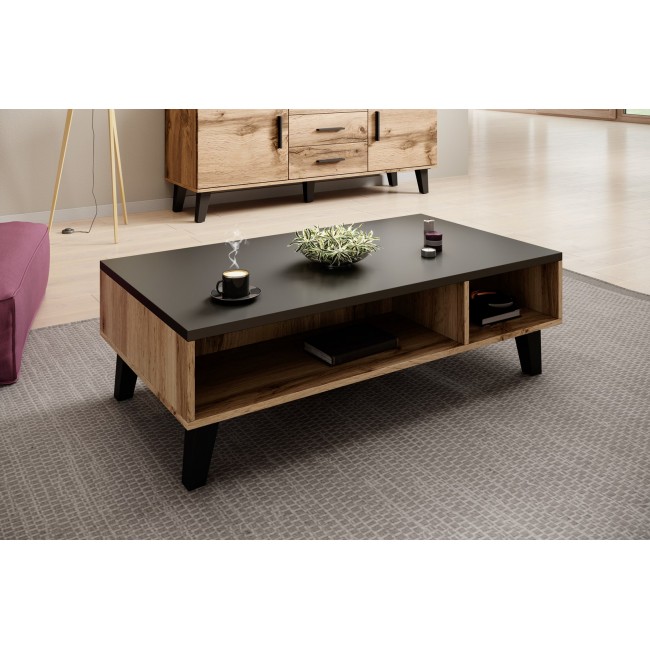 Cama LOTTA 110 coffee table wotan oak/mat black