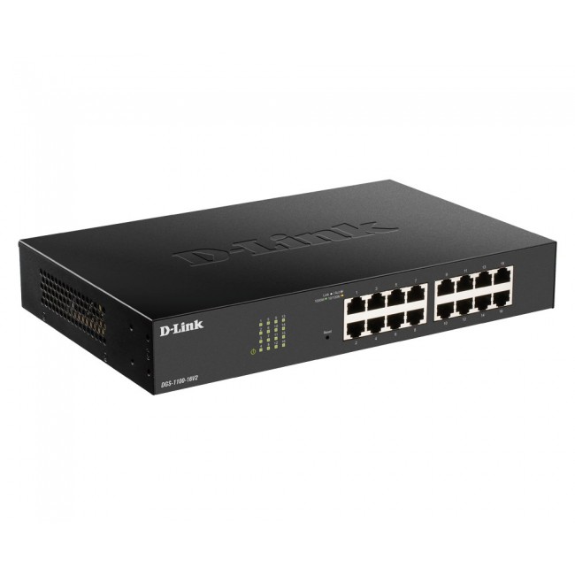 D-Link DGS-1100-16V2 network switch Managed L2 Gigabit Ethernet (10/100/1000) Black