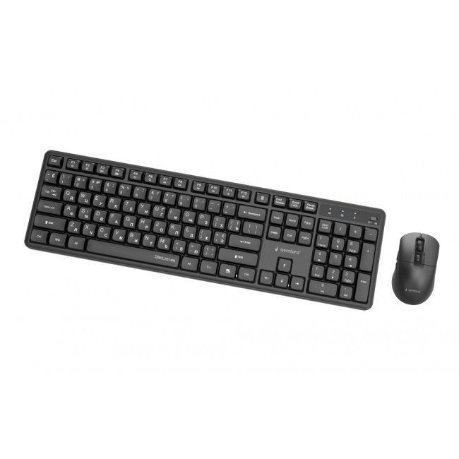 Gembird KBS-WMS-01-CYRL Silent key Pro Business wireless desktop set, black, RU layout