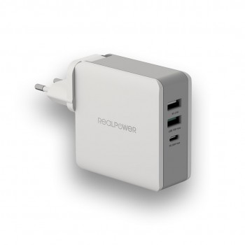 RealPower DeskCharge-65 Travel Universal Grey AC Indoor