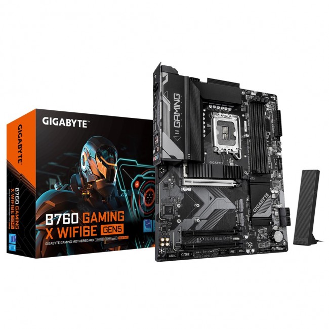 GIGABYTE B760 GAMING X WIFI6E GEN5 Motherboard - Supports 14th Gen. Intel Core CPUs, 8+1+1 phases VRM, up to 5600MHz DDR5, 3xPCIe 4.0 M.2, Wi-Fi 6E, 2.5 GbE LAN, USB 3.2 Gen 2 GIGABYTE B760 GAMING X WIFI6E GEN5 Motherboard - Supports 14th Gen. Intel Core CPUs, 8+1+1 phases VRM, up to 5600MHz DDR5, 3xPCIe 4.0 M.2, Wi-Fi 6E, 2.5 GbE LAN, USB 3.2 Gen 2